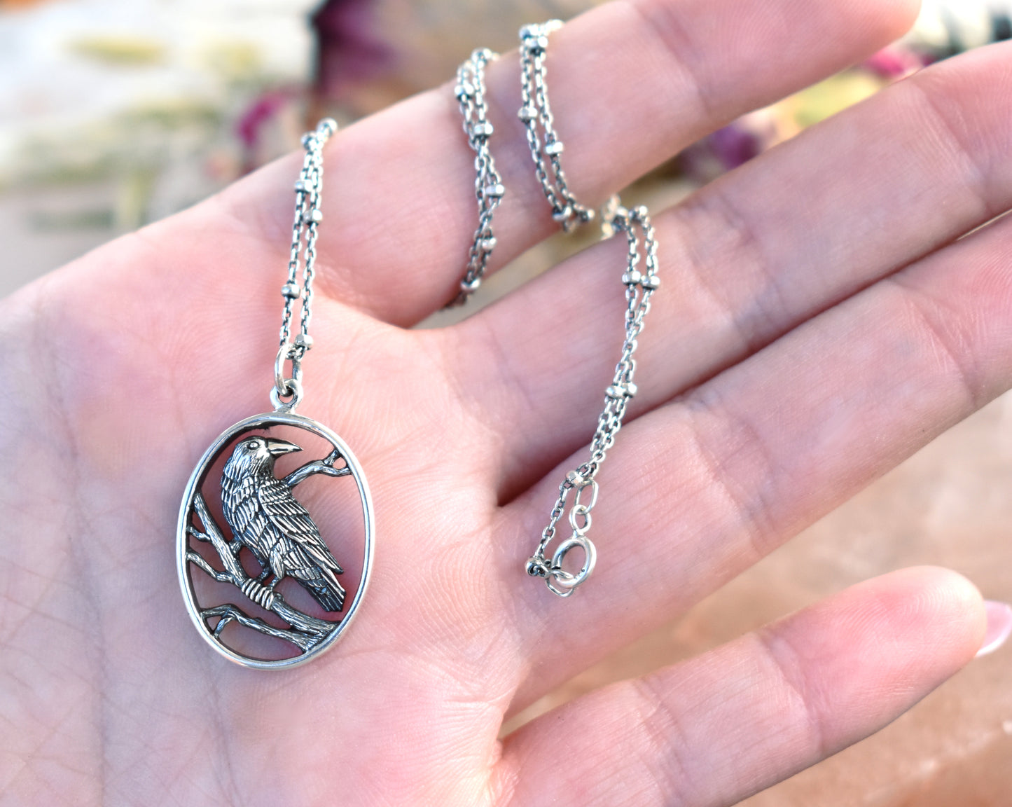 Nevermore Necklace-Wednesday Addams Inspired-925 Sterling Silver
