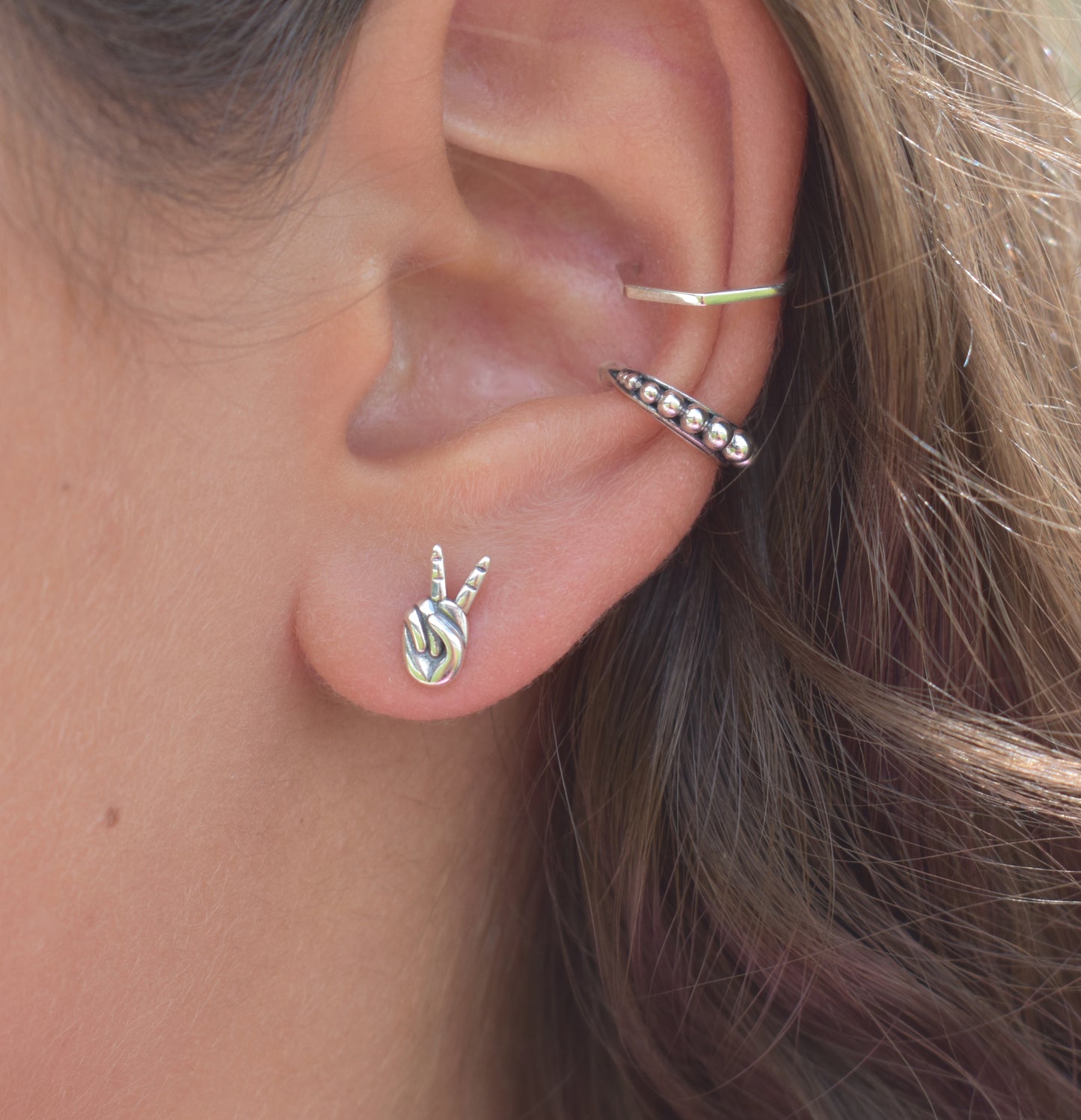Peace Sign Earrings-Sterling SIilver, Dainty Earrings, Hippie Vibe-Peace Symbol