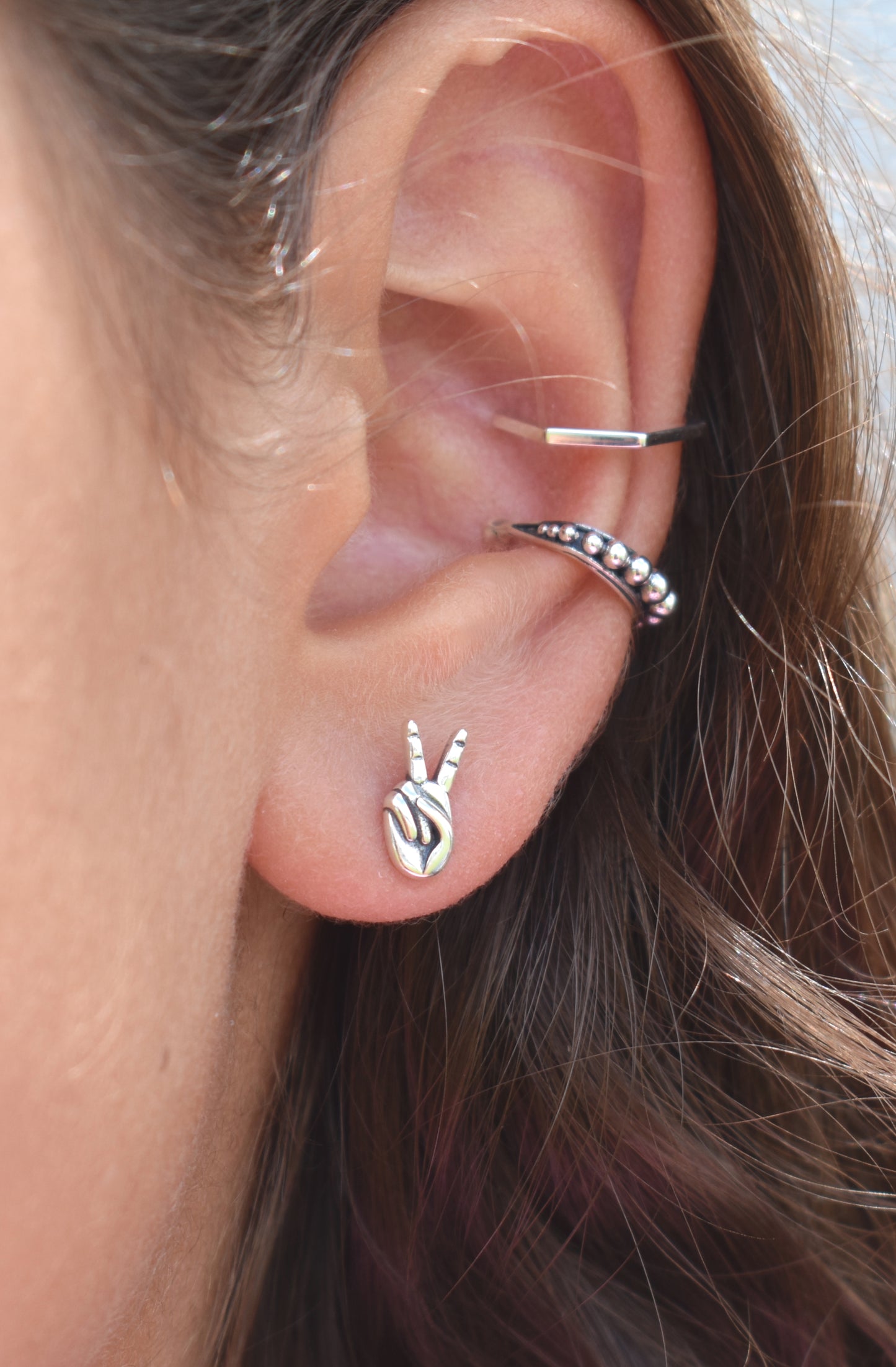 Peace Sign Earrings-Sterling SIilver, Dainty Earrings, Hippie Vibe-Peace Symbol