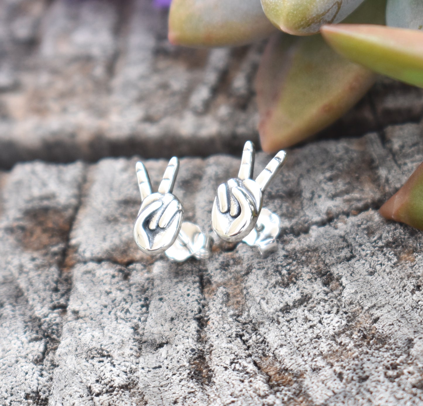 Peace Sign Earrings-Sterling SIilver, Dainty Earrings, Hippie Vibe-Peace Symbol