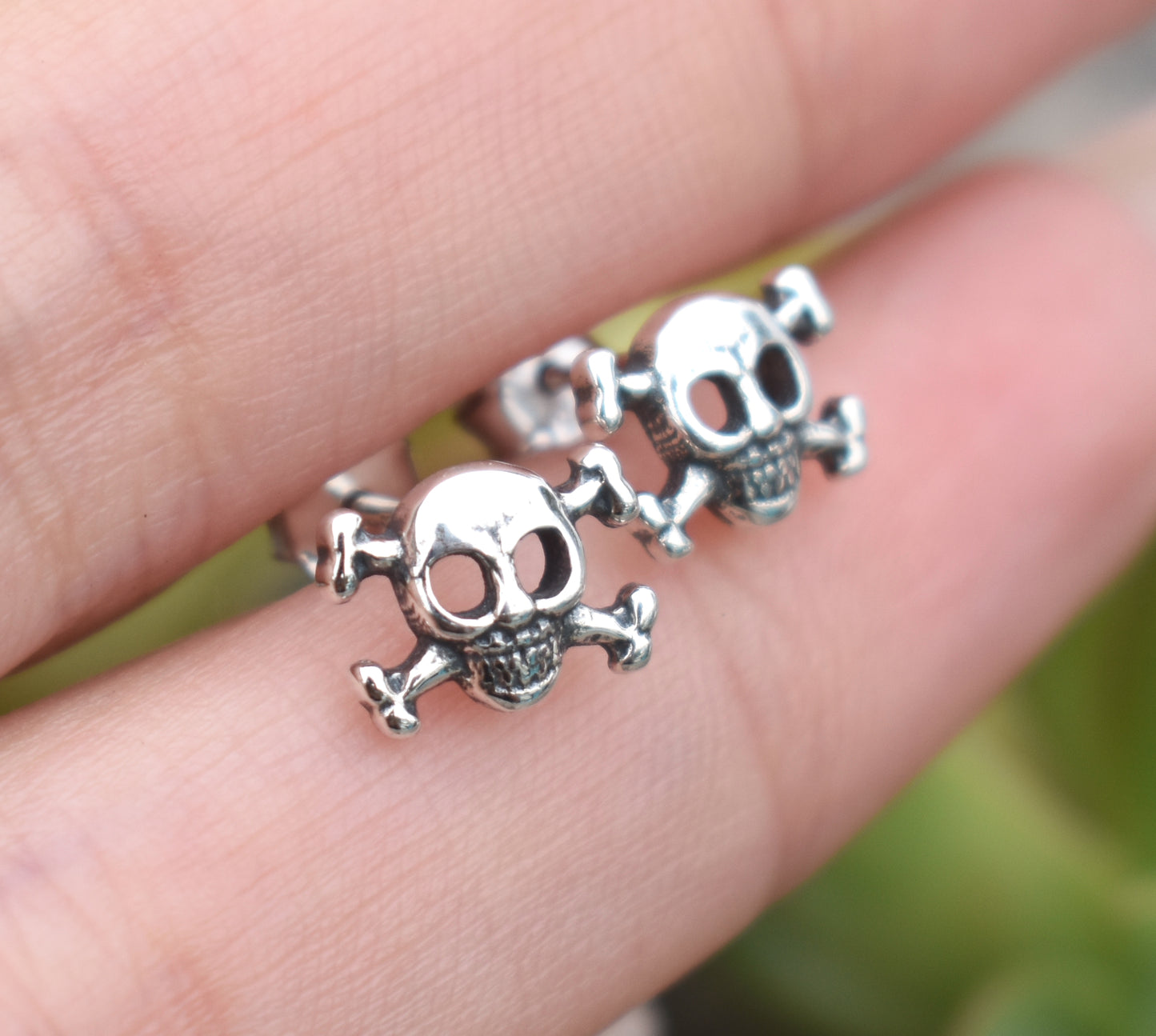 Skull Earrings- Stud Earrings, Skeleton studs, Skull Jewelry, Halloween Earrings