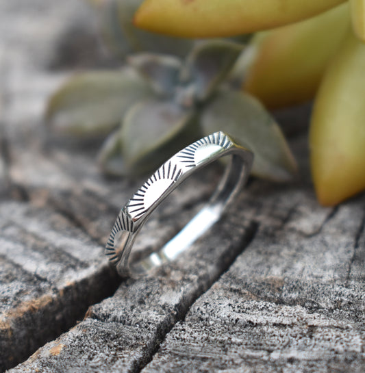 Sunburst Ring-Celestial Ring, Sterling Silver Ring-Sun Ring-Leo Stacking Ring