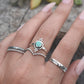 Bali Style Turquoise Ring- Engagement Ring Set- Sterling Silver Genuine Turquoise