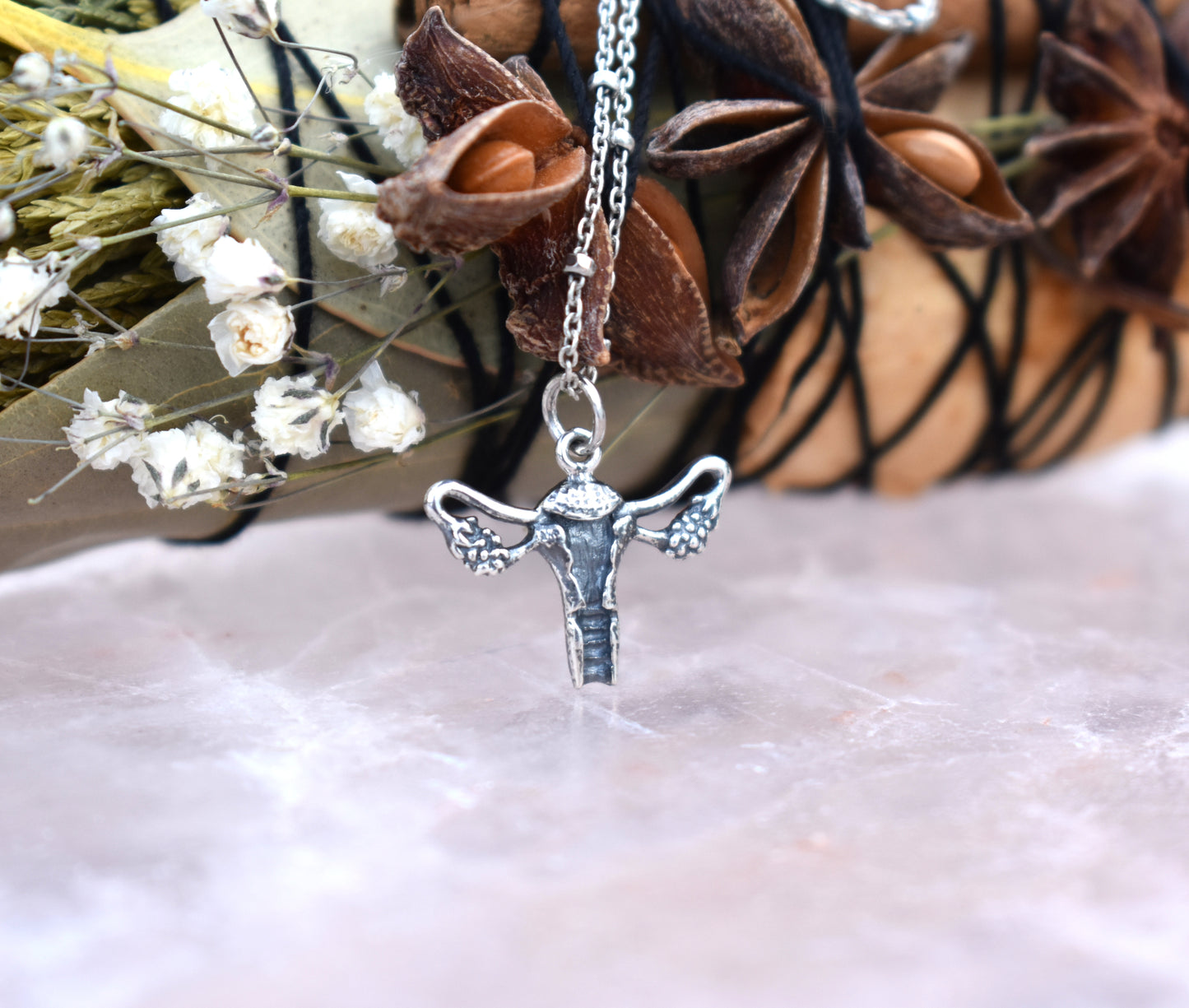 Uterus Necklace-Sterling Silver-Divine Feminine