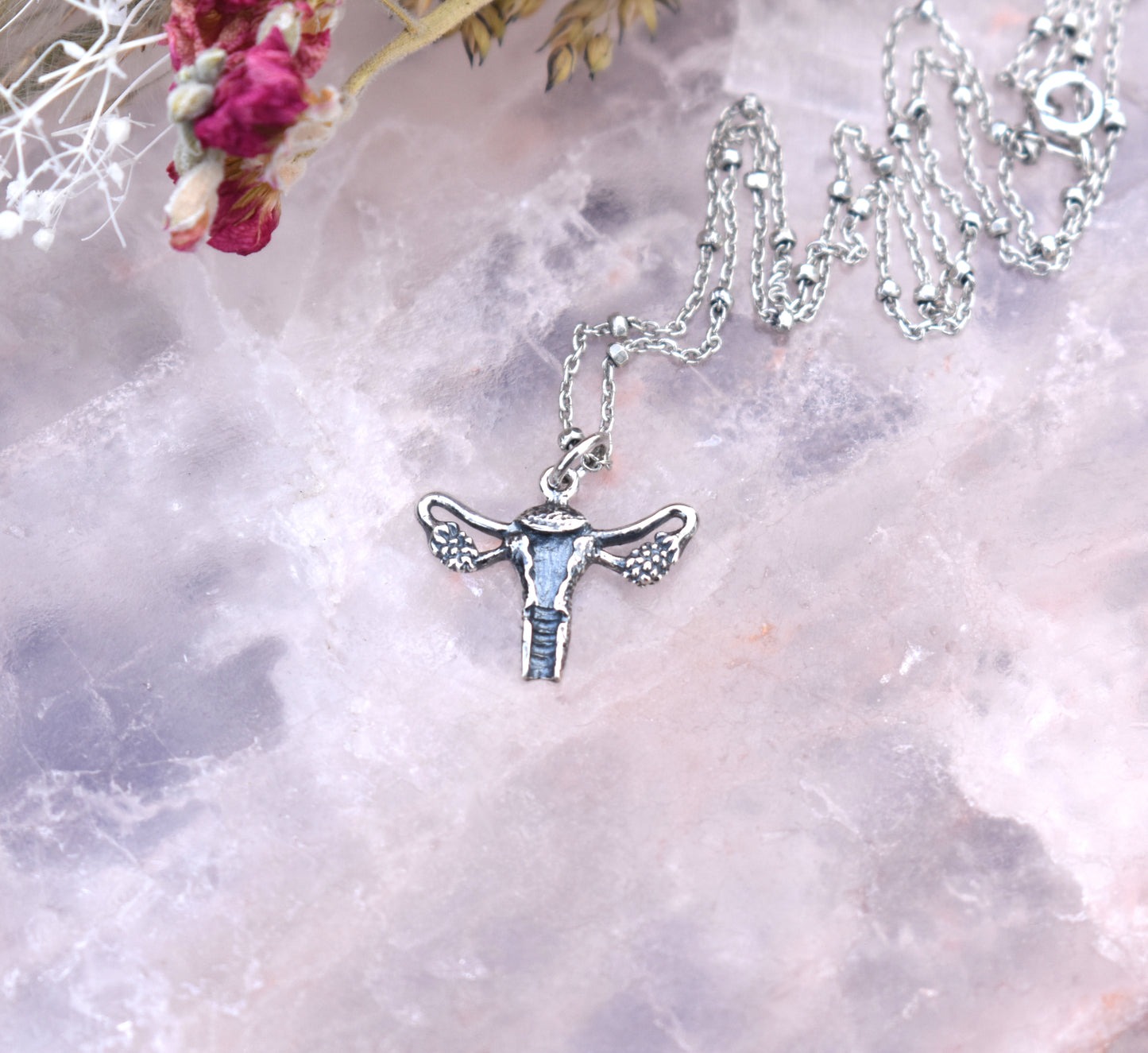 Uterus Necklace-Sterling Silver-Divine Feminine
