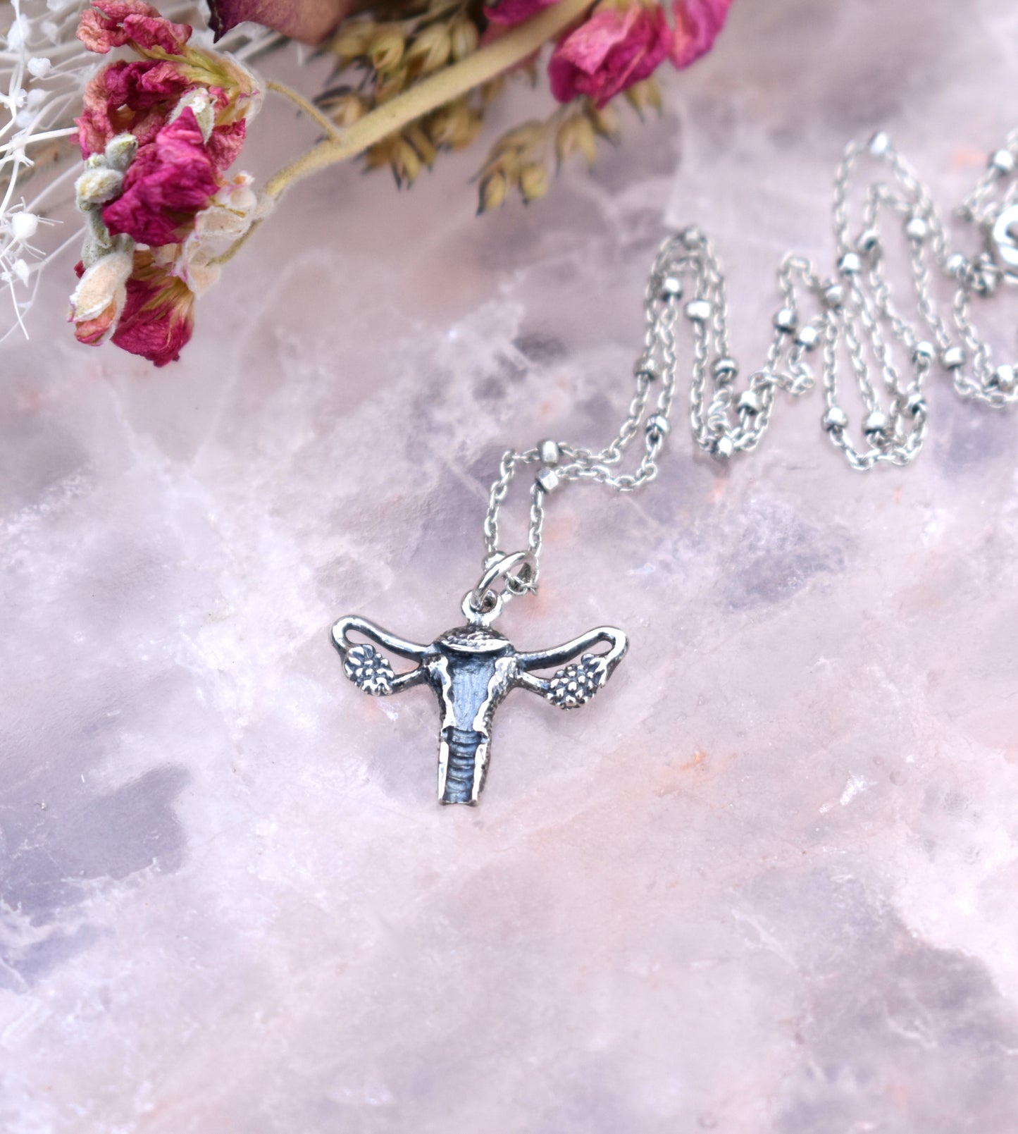 Uterus Necklace-Sterling Silver-Divine Feminine