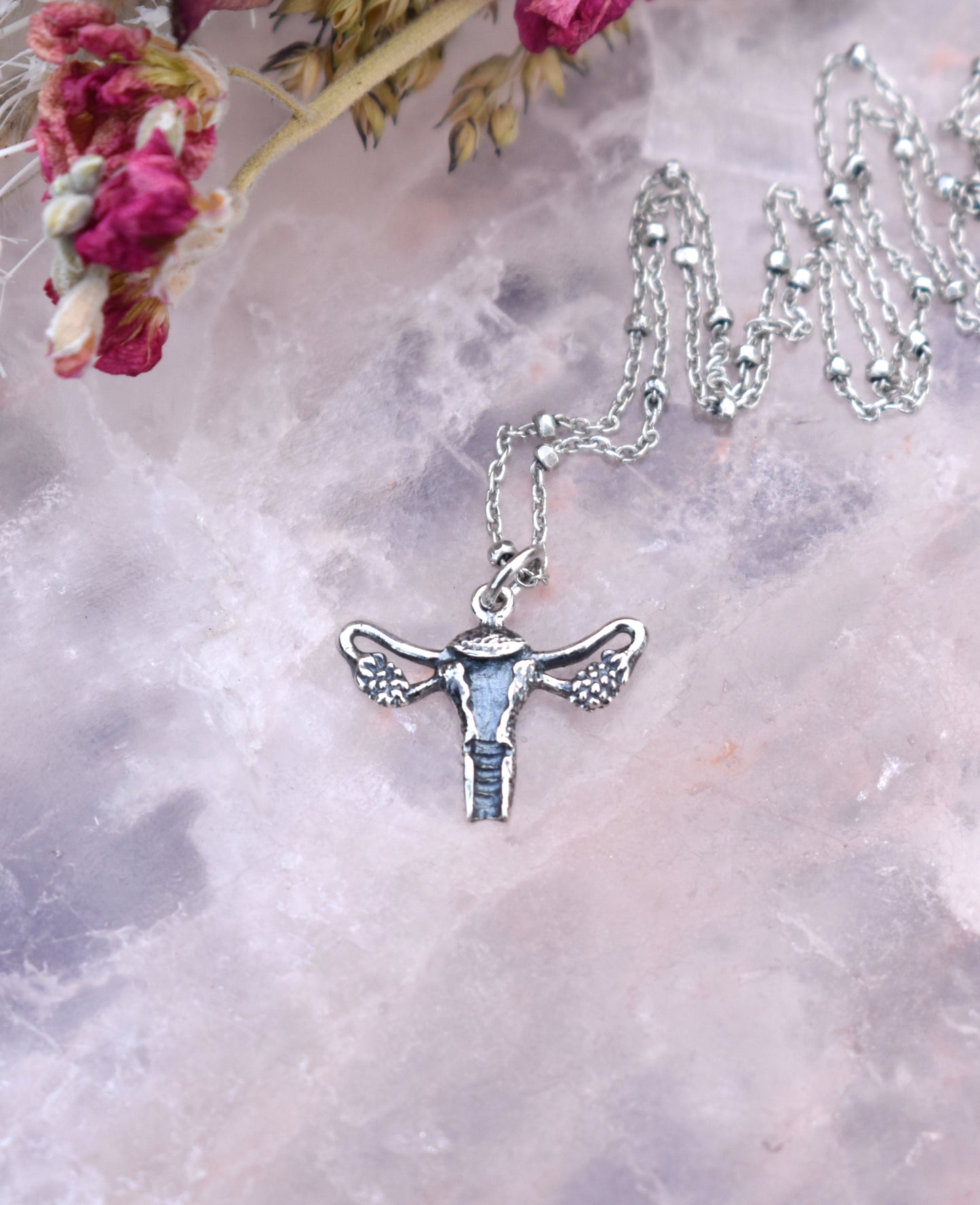 Uterus Necklace-Sterling Silver-Divine Feminine