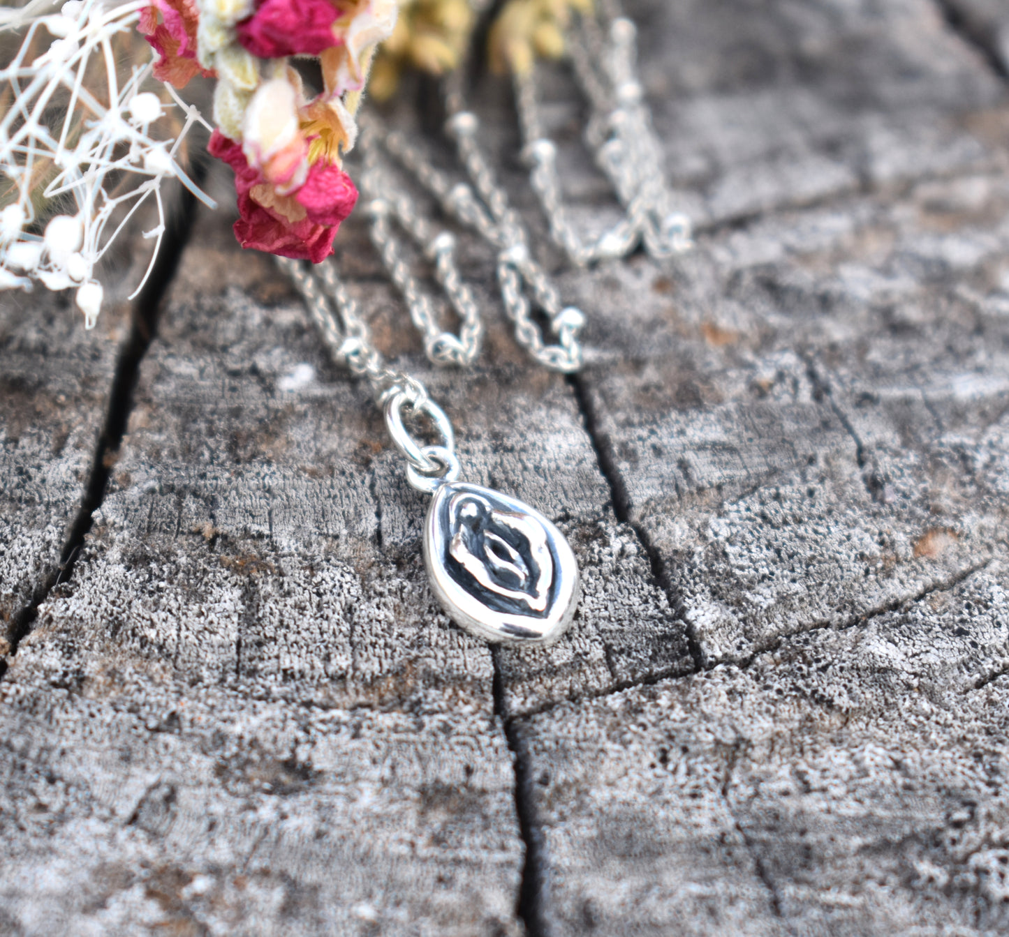 Yoni Necklace-Vagina Necklace- Sterling Silver Divine Feminine Necklace