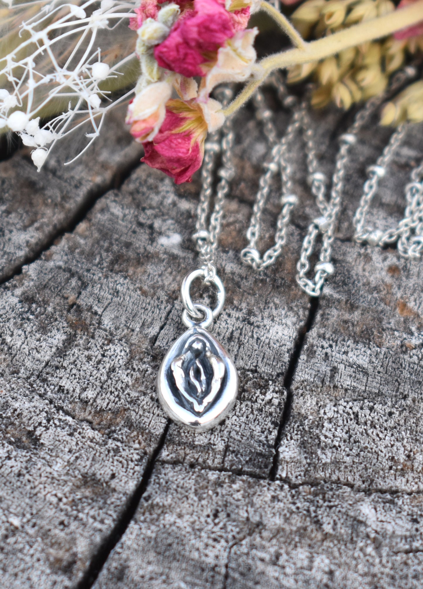 Yoni Necklace-Vagina Necklace- Sterling Silver Divine Feminine Necklace