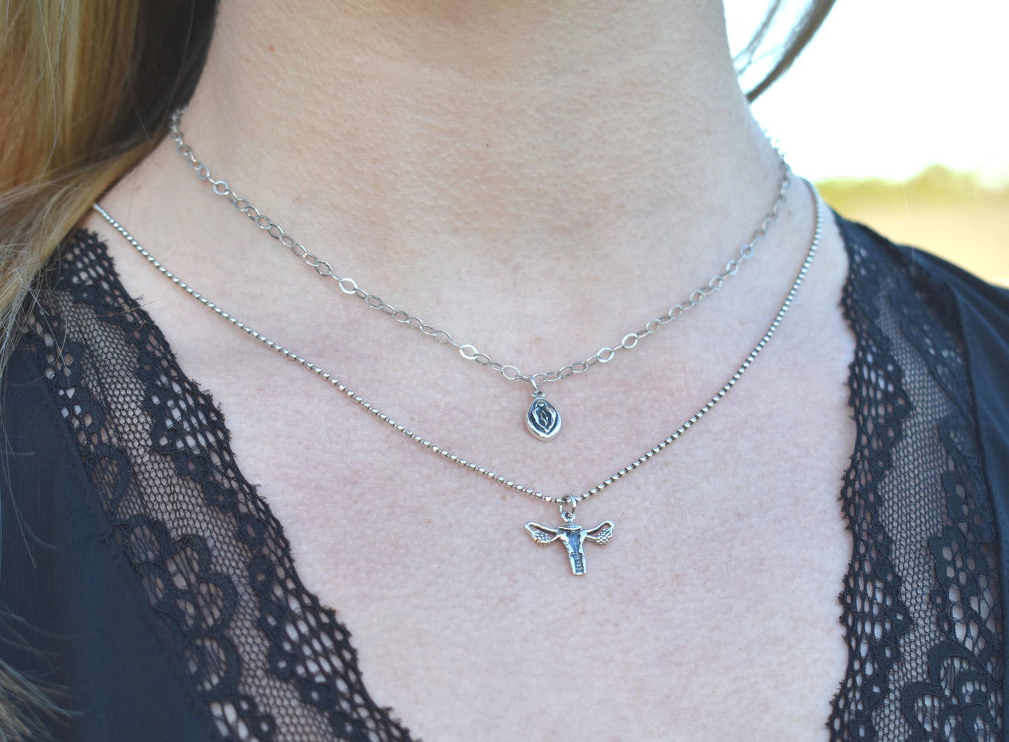 Uterus Necklace-Sterling Silver-Divine Feminine