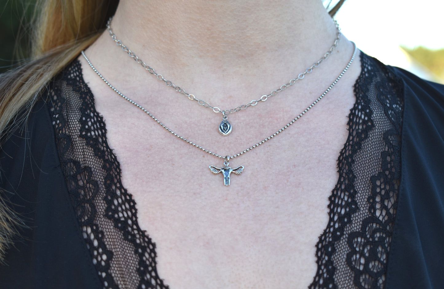 Uterus Necklace-Sterling Silver-Divine Feminine