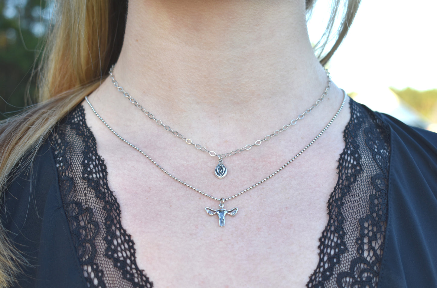 Uterus Necklace-Sterling Silver-Divine Feminine