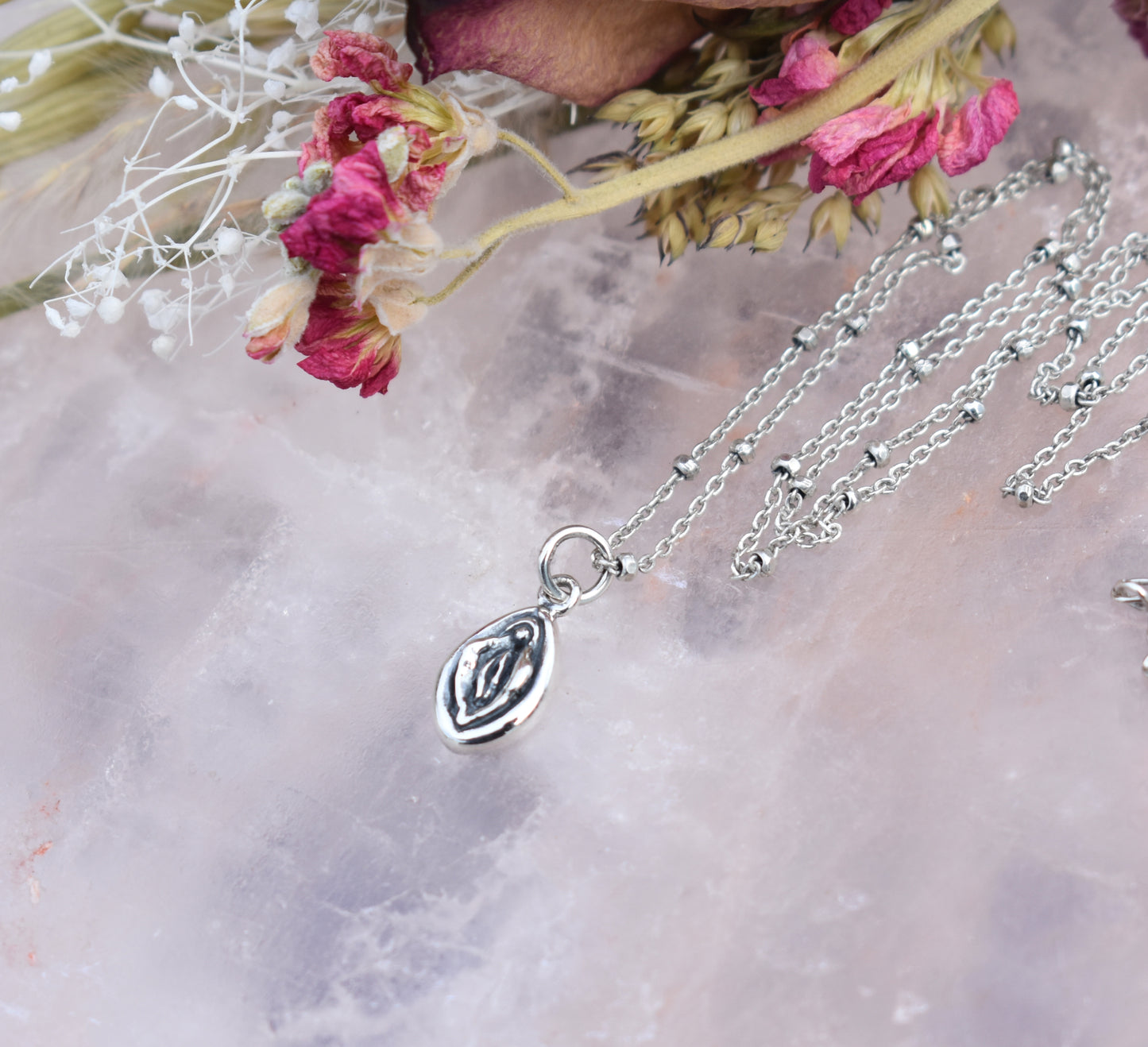 Yoni Necklace-Vagina Necklace- Sterling Silver Divine Feminine Necklace