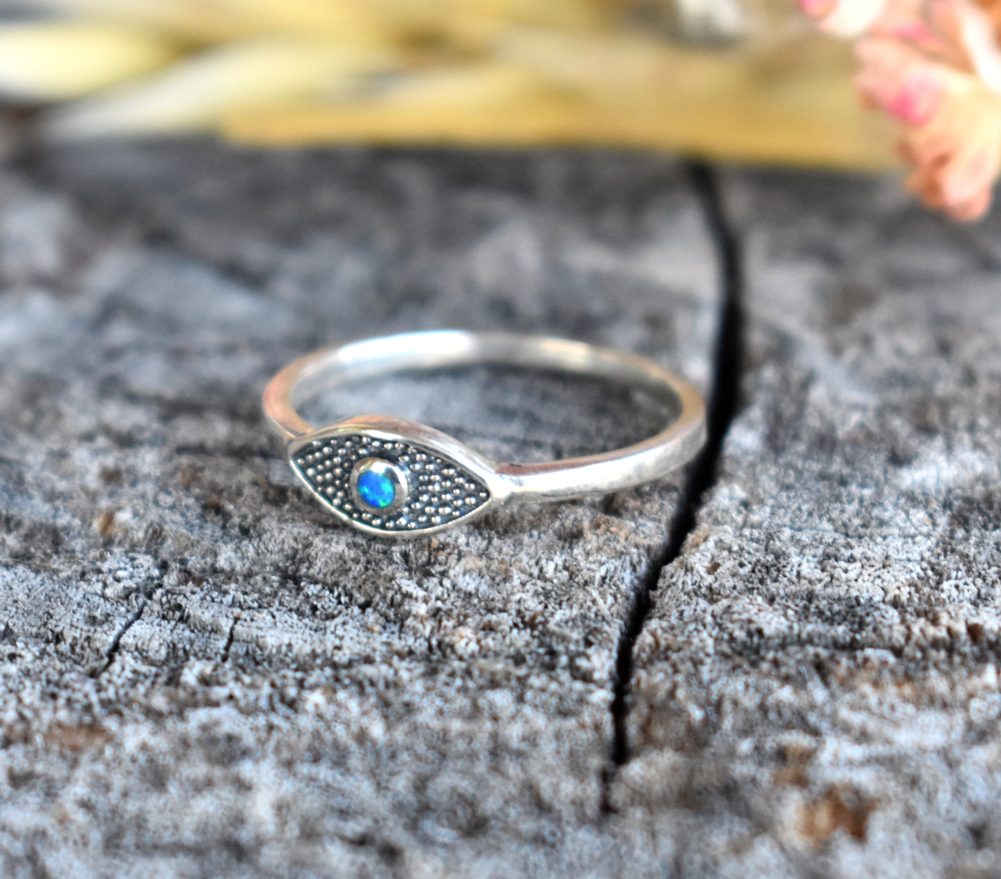 Blue Evil Eye of Protection Ring