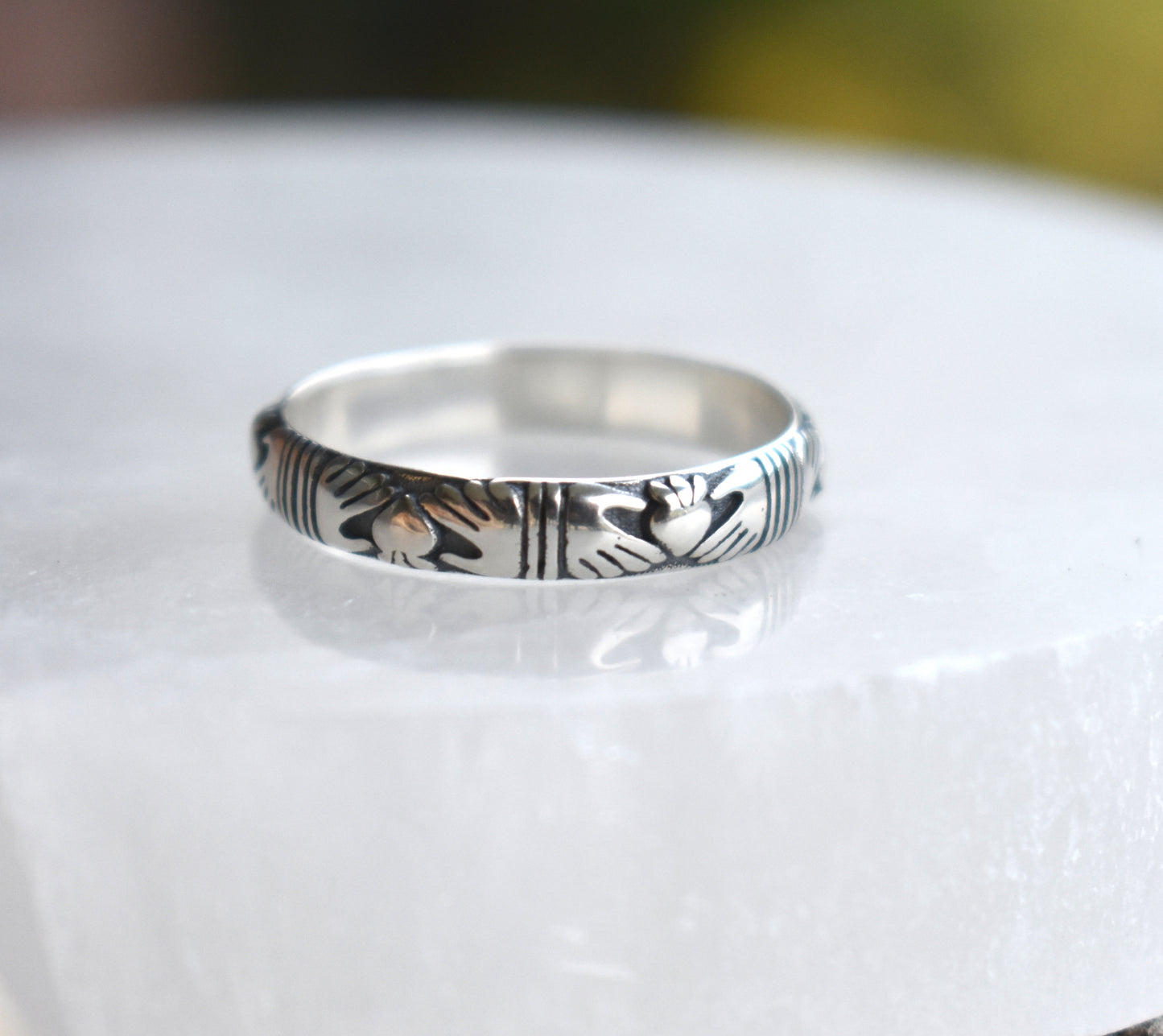 Claddagh Celtic Ring Band-Sterling Silver