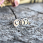 Cross & Heart Stud Earrings-Sterling Silver