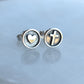 Cross & Heart Stud Earrings-Sterling Silver