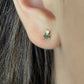 Gold Emerald Stacked Baguette Studs-14k Goldfill