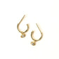 Gold Evil Eye Hoops- Huggie Style Gold Hoop Earring-14k Goldfill