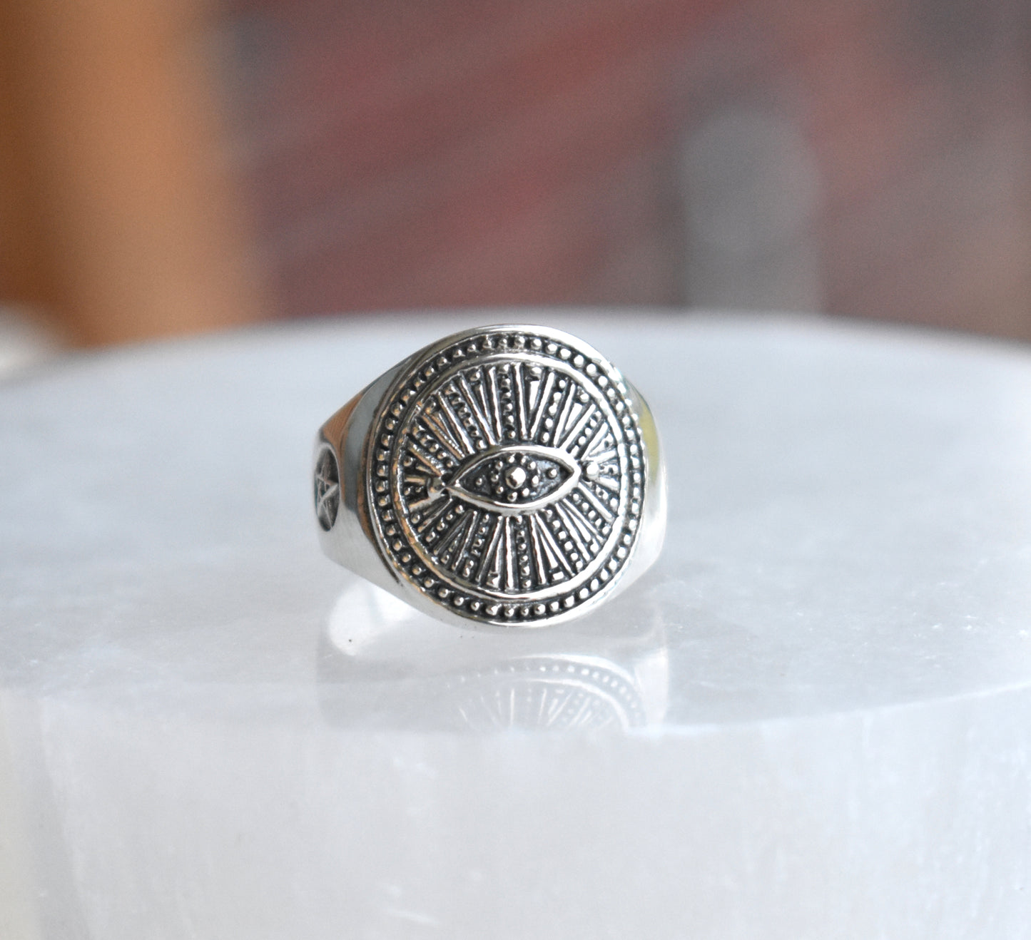 Wide Eye Signet Ring-Sterling Silver