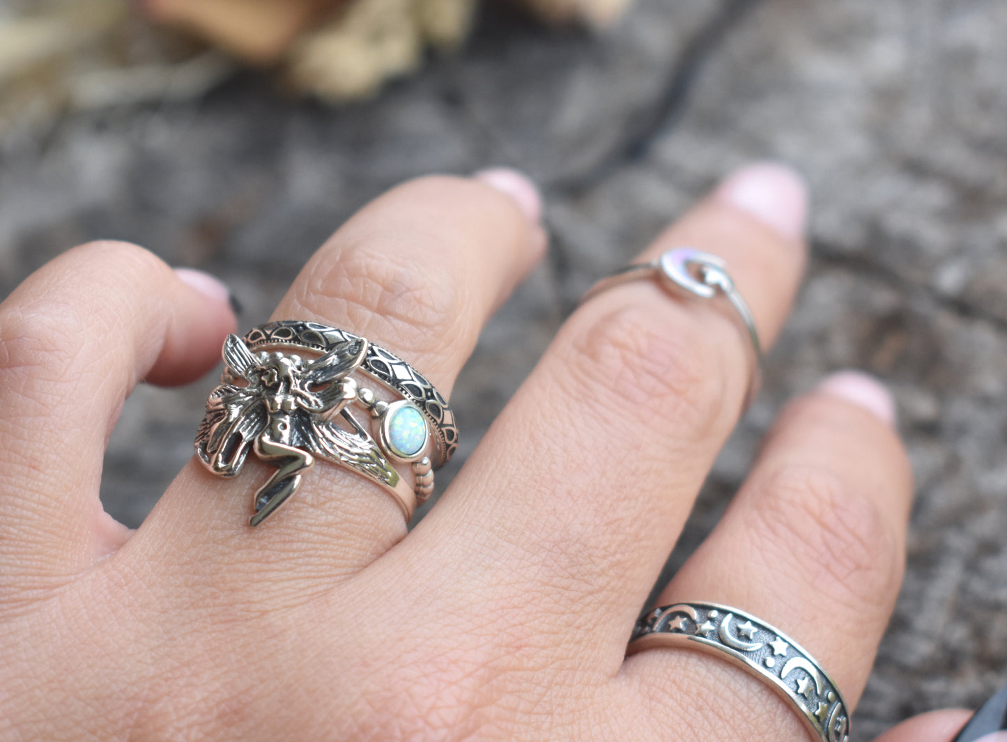 Fairy & Opal Ring Stack Set