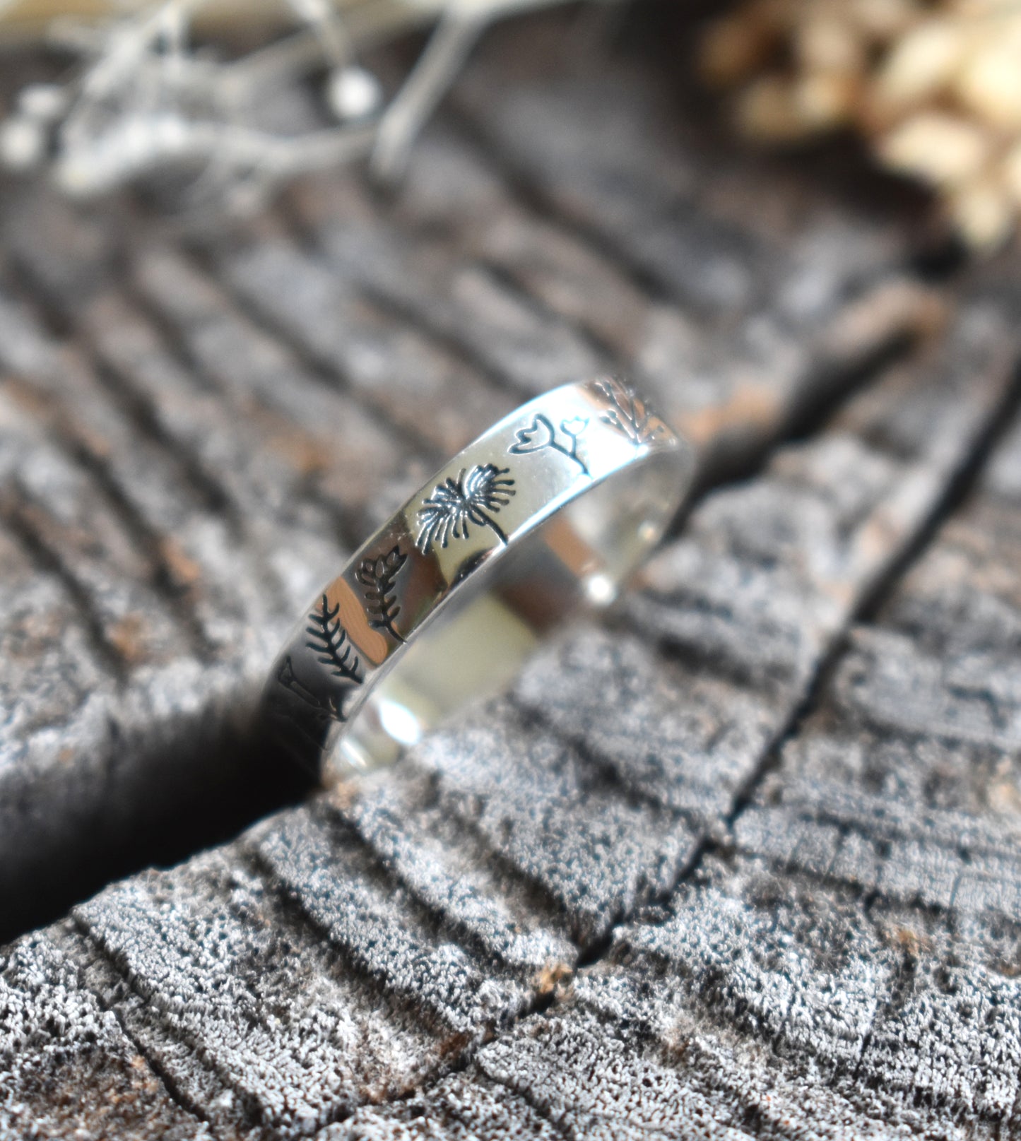 Birth Flower Eternity Ring-Sterling Silver