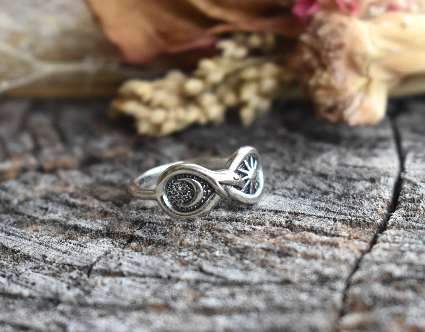 Sun and Moon Infinity Ring-Sterling Silver