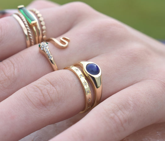 Gold Moon and Star Ring-18k Gold Vermeil
