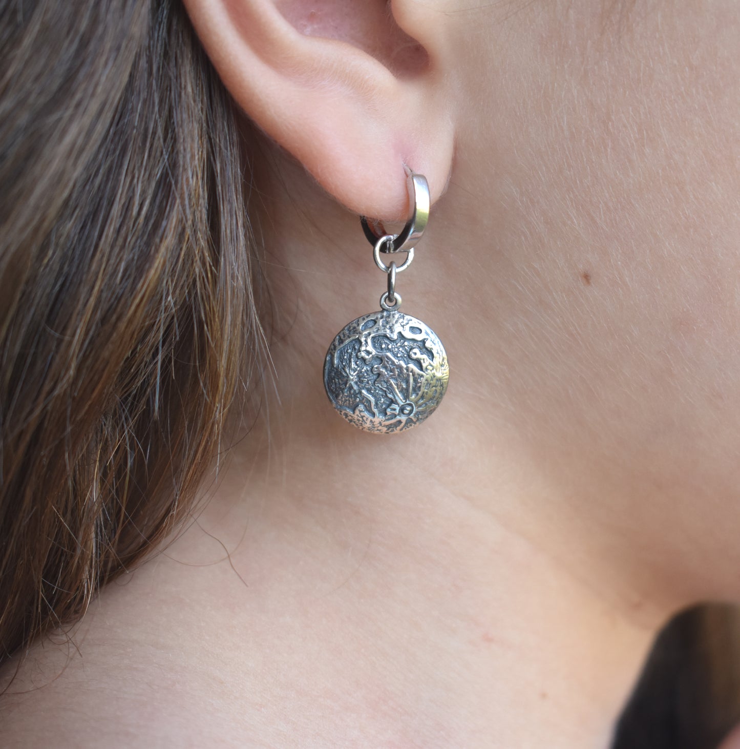 Full Moon Earrings-Sterling Silver