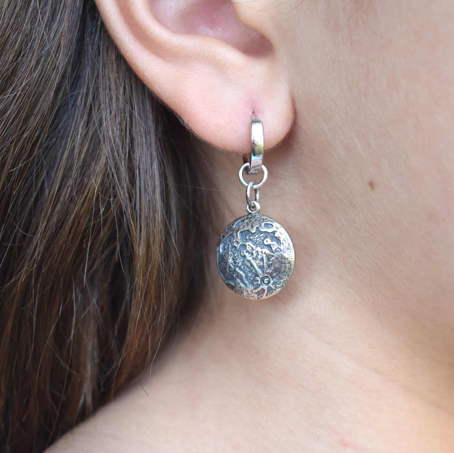 Full Moon Earrings-Sterling Silver