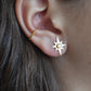 Gold Starburst Earrings-18k