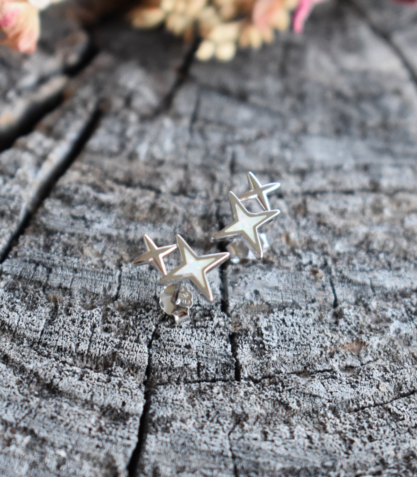 North Star Fire Opal Studs-Sterling Silver