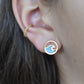 Gold Abalone Wave Stud Earrings-18k