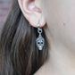 Sugar Skull Huggie Hoop Earrings-Sterling Silver