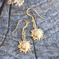 Gold Sun Drop Earrings-14k