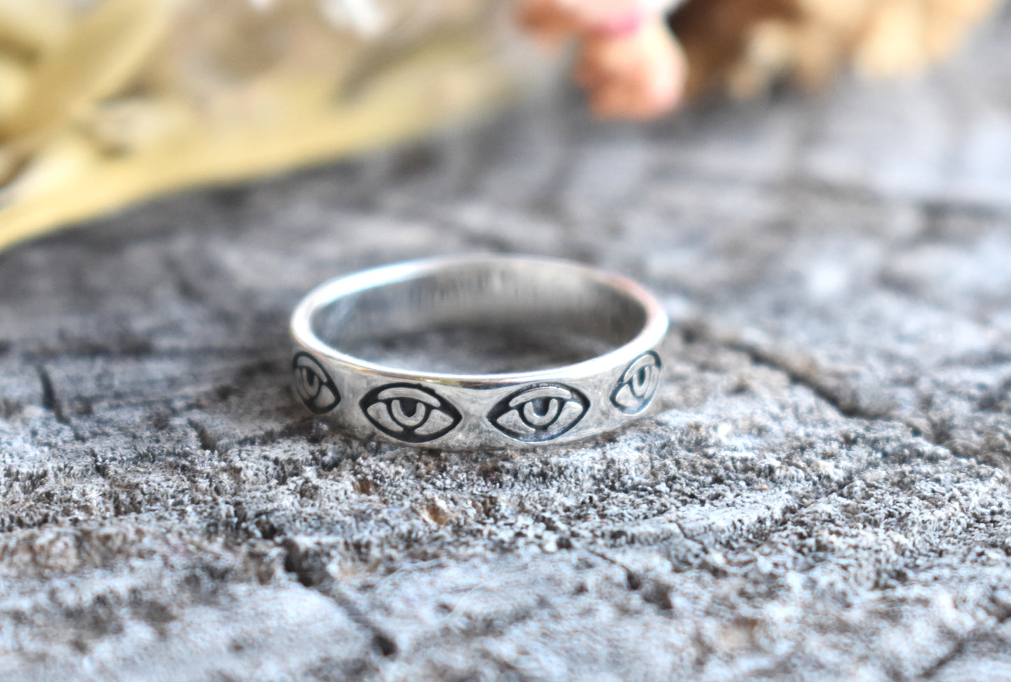 Wide Eye Eternity Ring-Sterling Silver