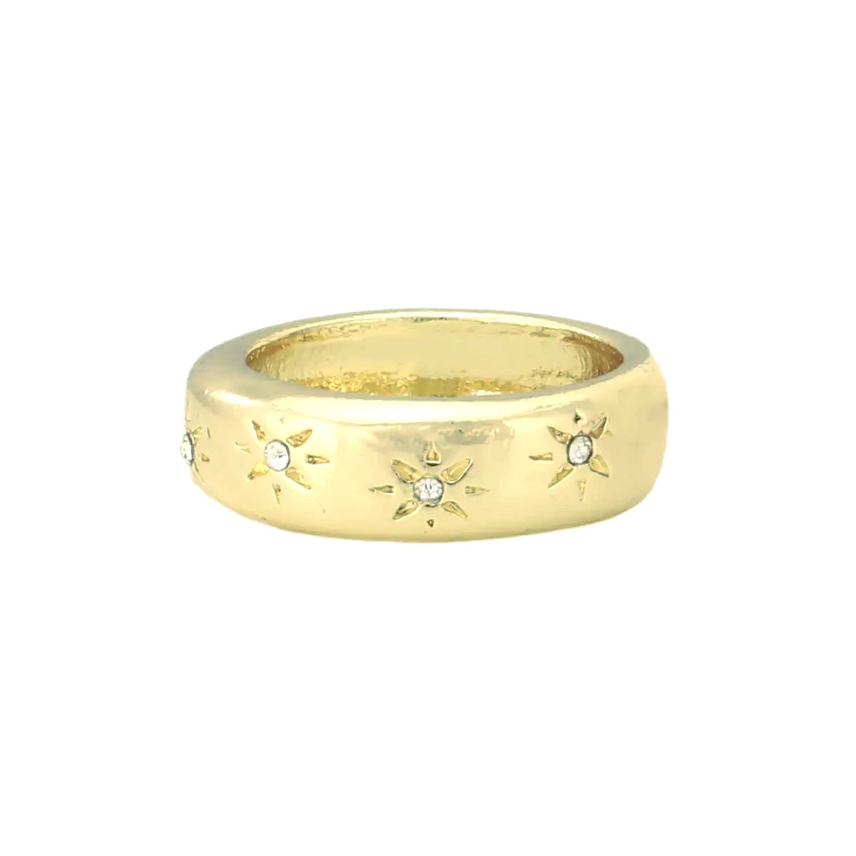 Wide Gold Star Ring-18k Gold Vermeil