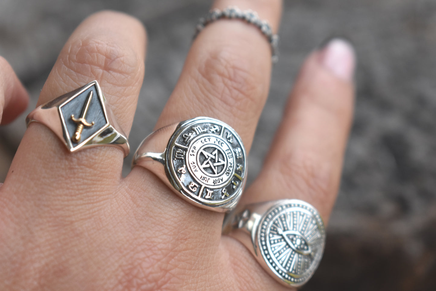Astrology Signet Ring-Sterling Silver