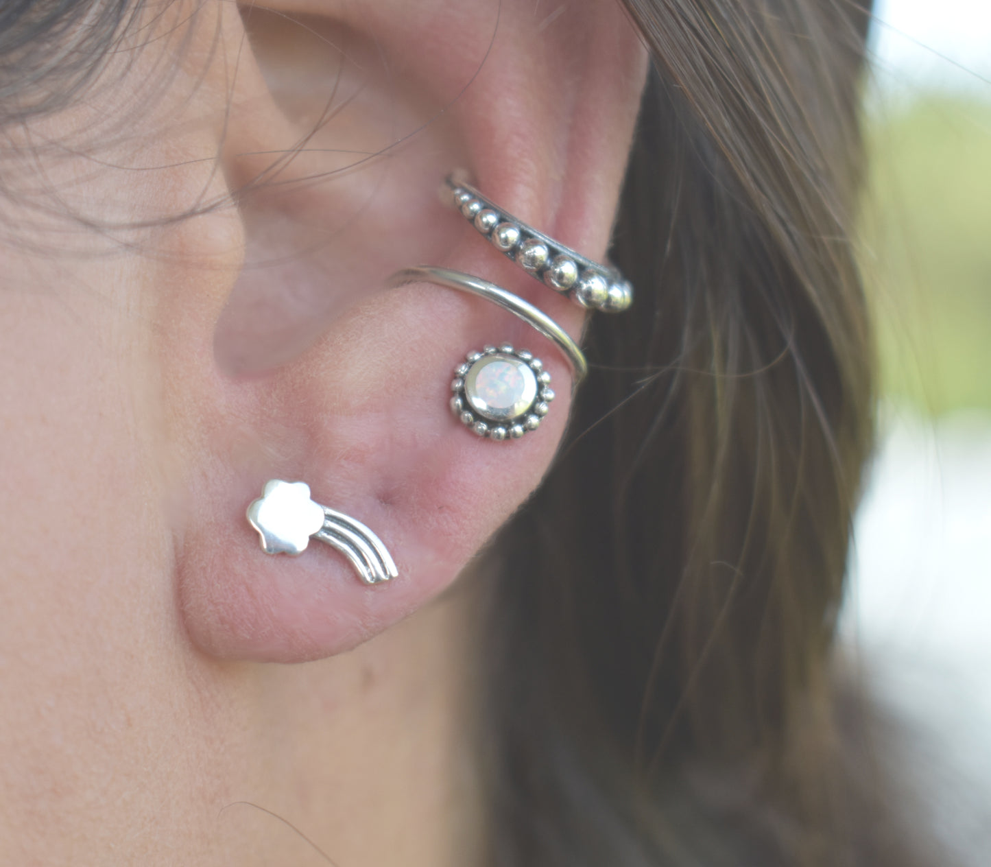 Rainbow Earrings- Cloud earrings, Sterling Silver Studs, Rainbow Posts
