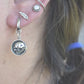 Skull Huggie Hoops- Huggie Earrings, Silver Hoop Earrings, Skull Earrings, Sterling Silver Hoops