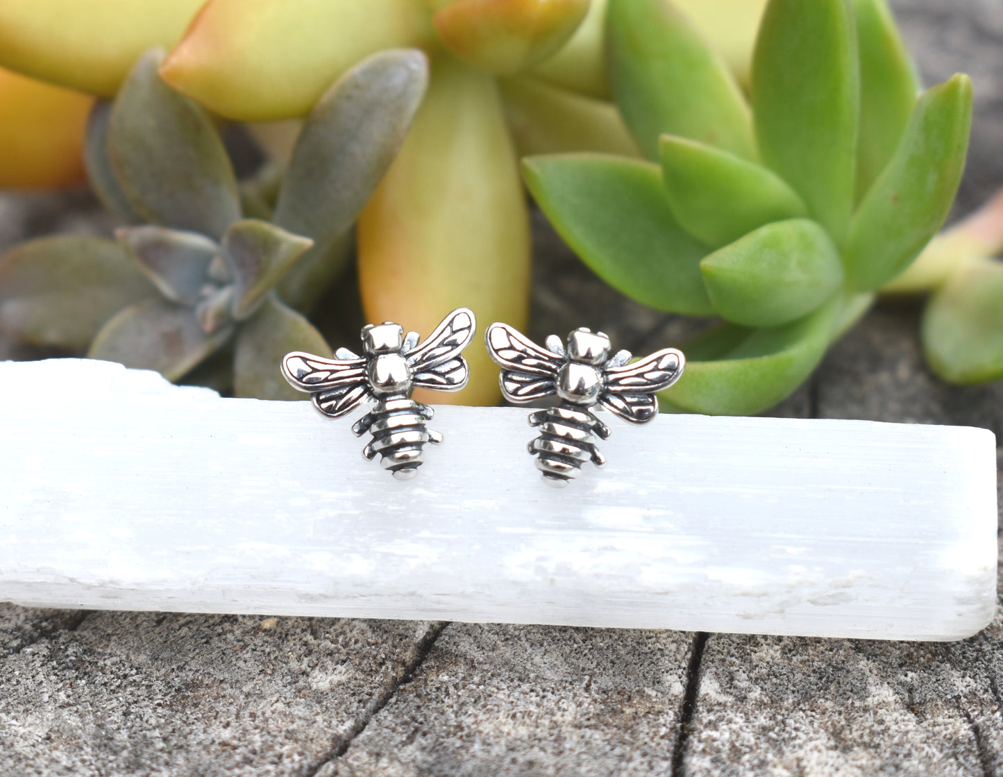 Bee Earrings- Bee Studs, Silver Bee Jewelry, Honeybee Earrings-Silver Earrings