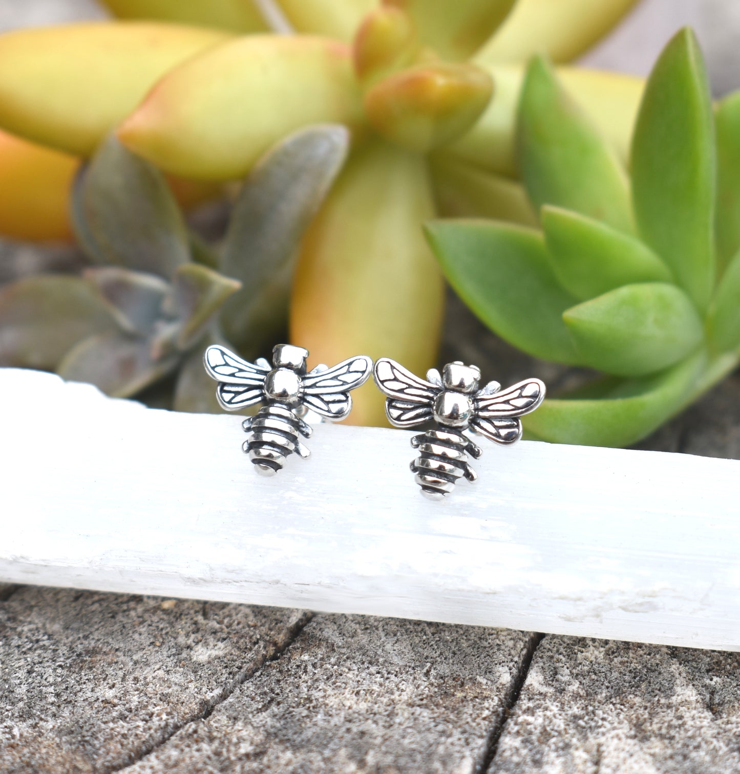 Bee Earrings- Bee Studs, Silver Bee Jewelry, Honeybee Earrings-Silver Earrings