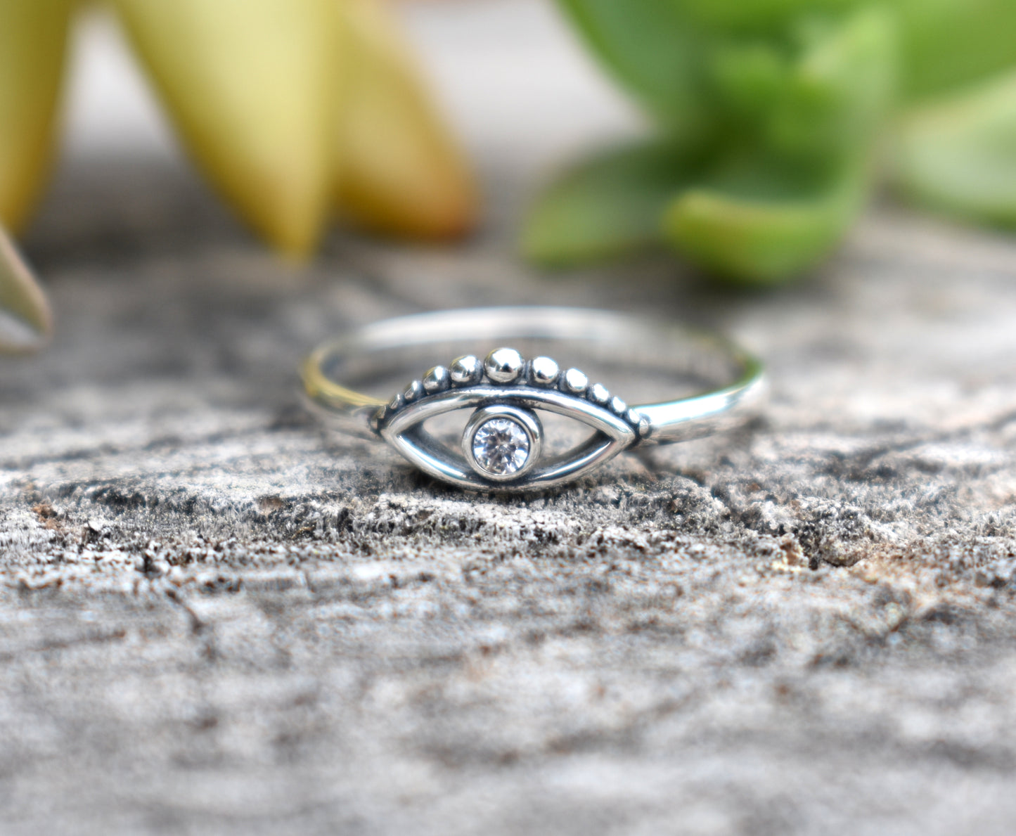 Evil Eye Ring- Silver Eye Ring, Witchy Jewelry, Boho Ring-Sterling Silver Ring