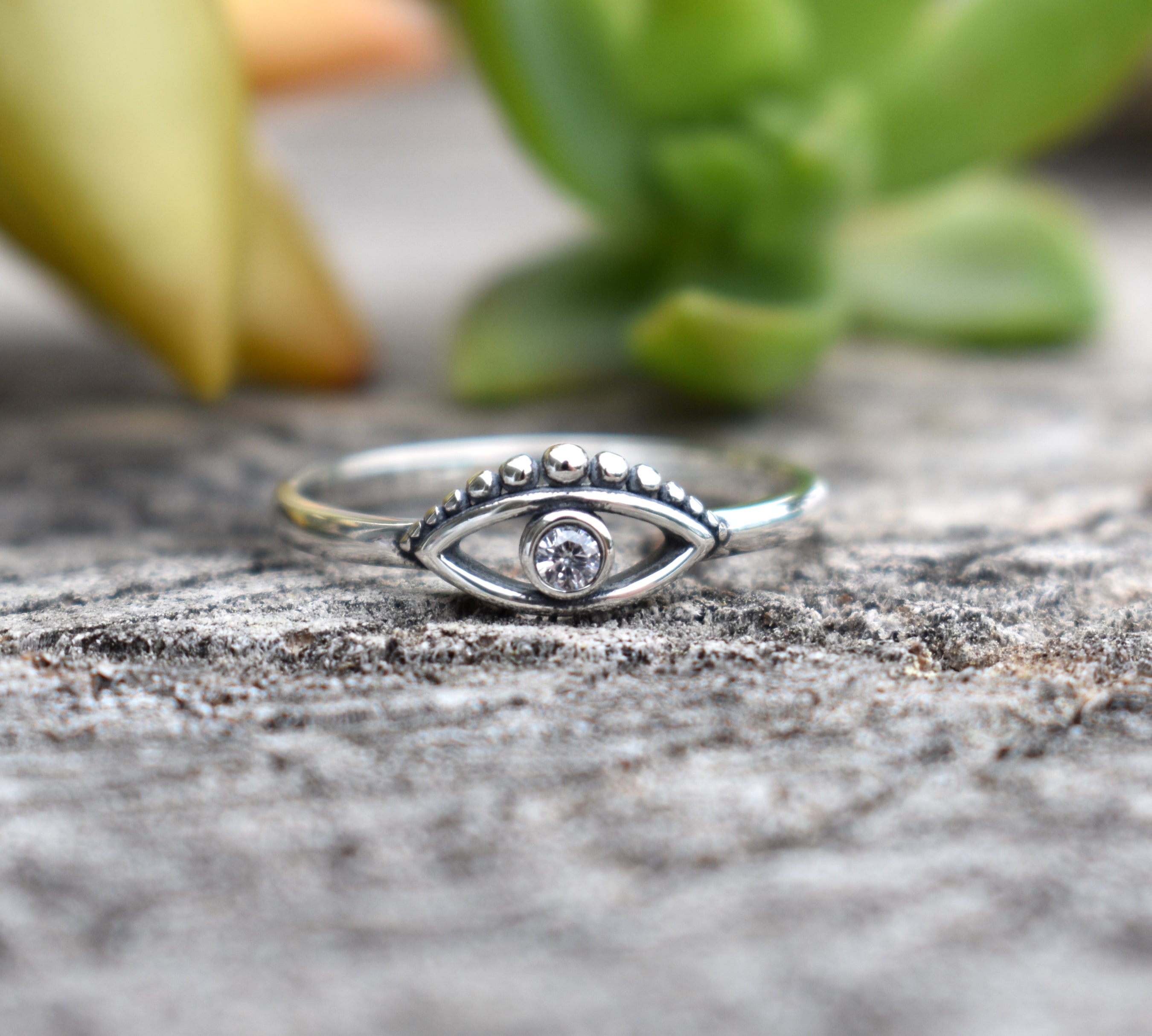 Dainty evil sale eye ring