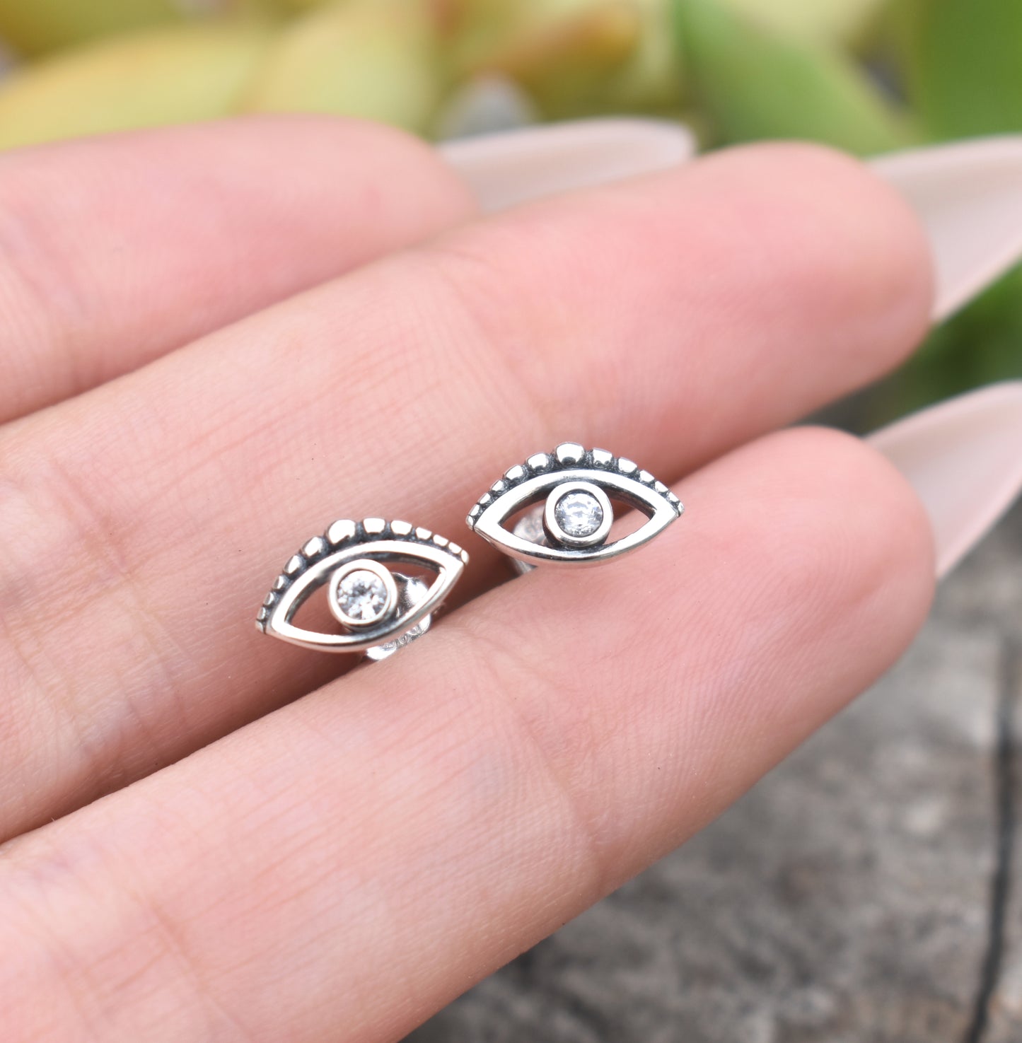 Evil Eye Earrings- Evil Eye Studs, Protection Talisman- Greek Evil Eye
