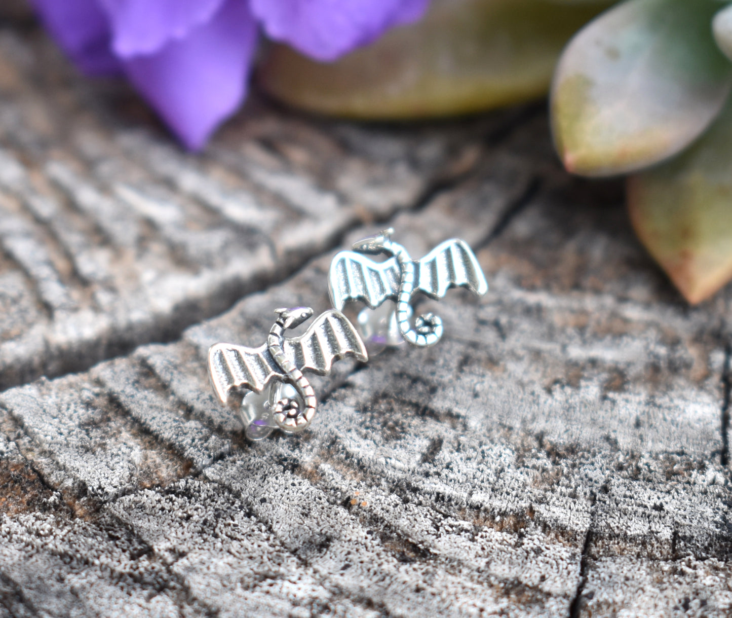 Dragon Earrings-Dragon Studs, Game of Thrones Studs-925 Sterling Silver