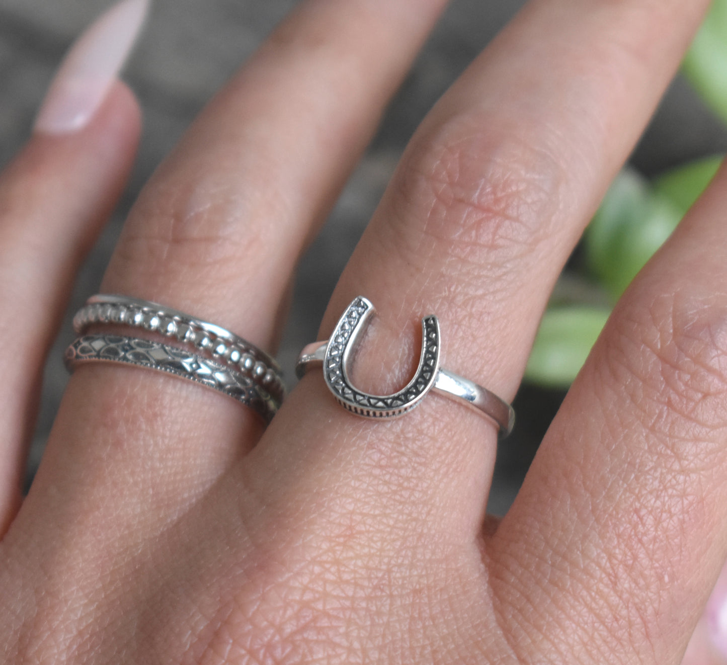 Horseshoe Ring- Lucky Horseshoe, Sterling Silver Ring, Good Luck Ring, Equestrian