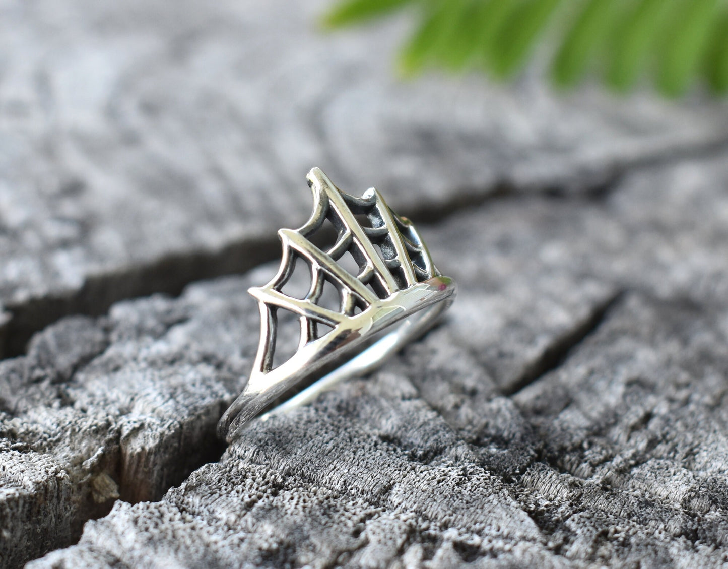 Web Ring- Spider Web Ring, Gothic Ring, Spider Jewelry, Halloween ring-Silver Ring