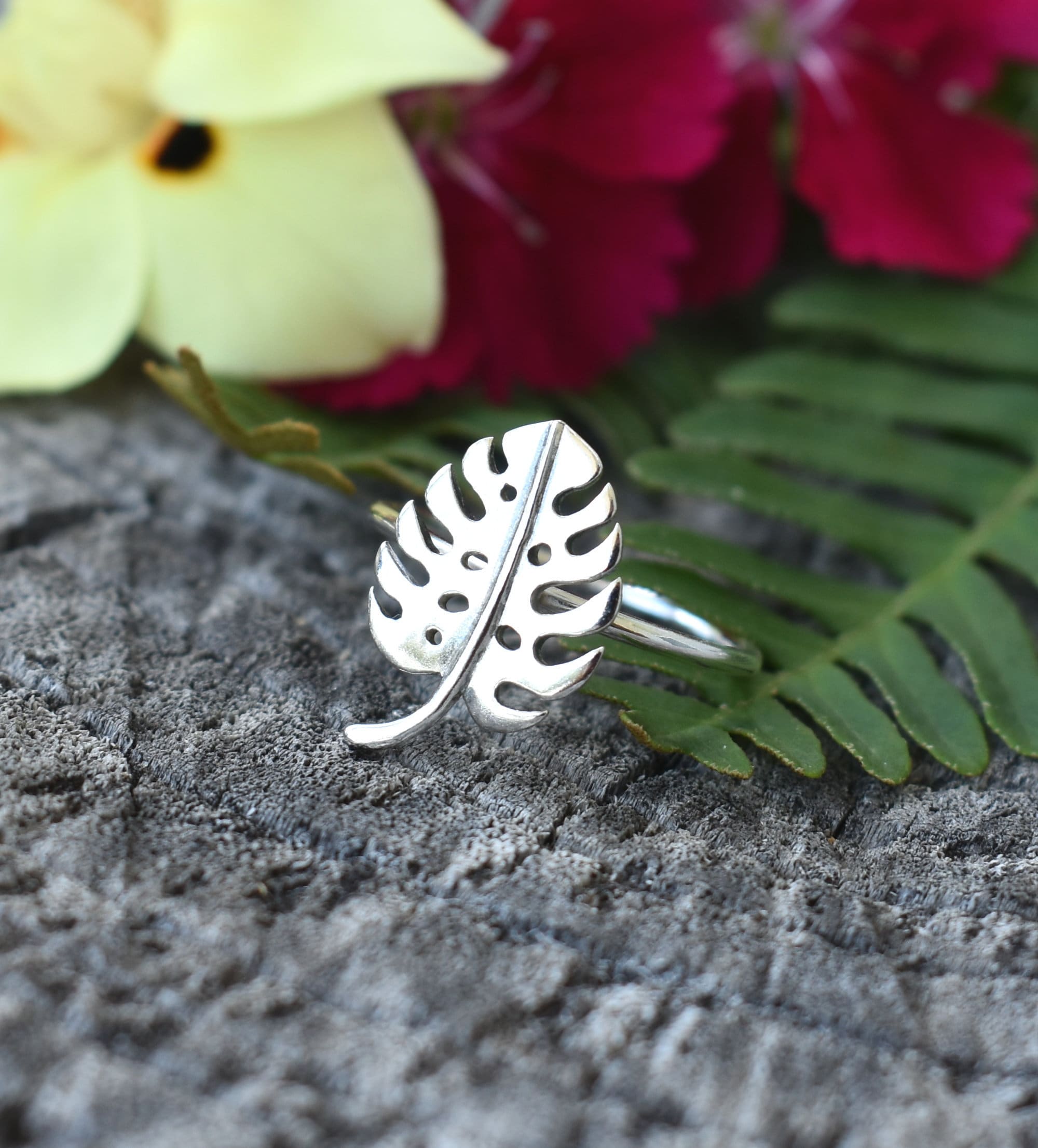 Silver Leaf Ring / Tropical Monstera Ring 6, 7, / Wrap Around Monstera / 925 hotsell Sterling