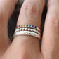 Rainbow Ring- Silver Stacking Ring, Chakra Ring, Seven Chakras-Yoga Ring